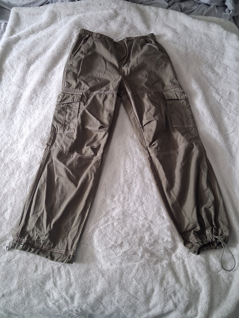 refuge Olive Green Cargo Pants with Drawstring Ankles